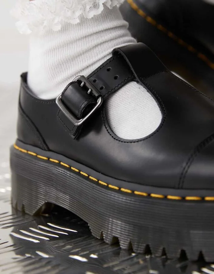 Dr Martens Bethan Quad mary jane shoes in black - Image 4