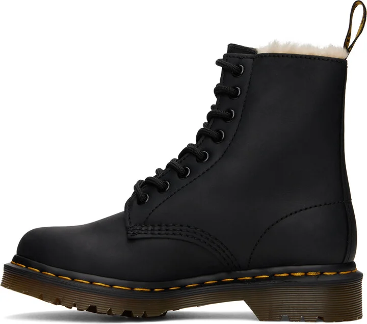 Dr. Martens Black 1460 Faux Fur Lined Boots - Image 3