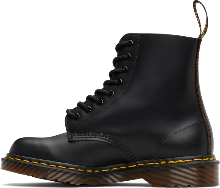 Dr. Martens Black 1460 Vintage 'Made In England' Lace-Up Boots - Image 3