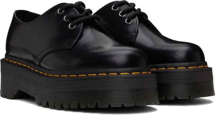 Dr. Martens Black 1461 Smooth Leather Platform Derbys - Image 4