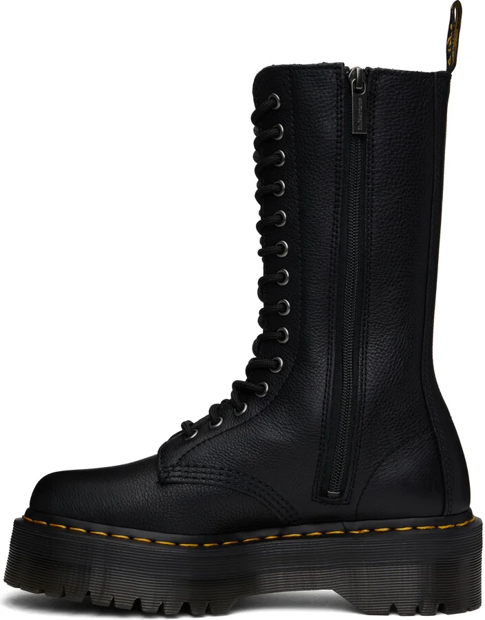 Dr. Martens Black 1B99 Pisa Leather Mid Calf Lace Up Boots - Image 3