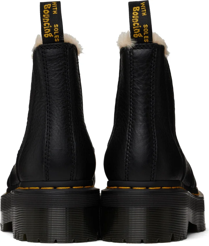 Dr. Martens Black 2976 Faux Fur Lined Chelsea Boots - Image 2