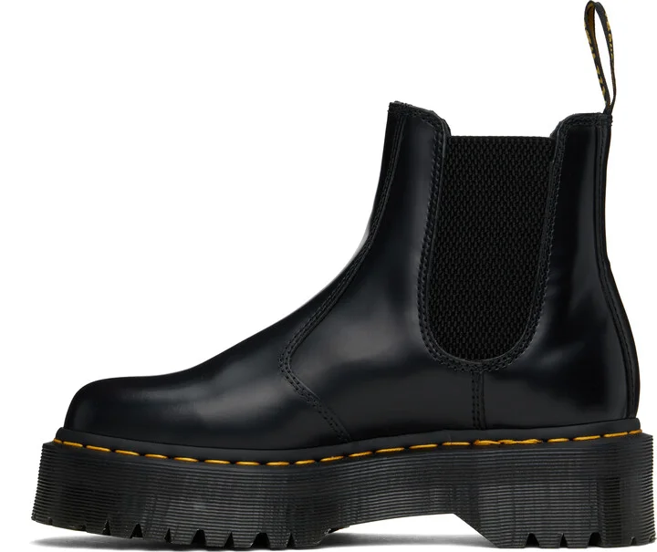 Dr. Martens Black 2976 Polished Smooth Platform Chelsea Boots - Image 3