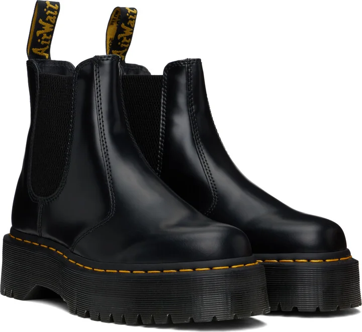 Dr. Martens Black 2976 Polished Smooth Platform Chelsea Boots - Image 4