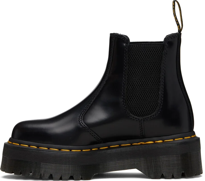 Dr. Martens Black 2976 Polished Smooth Platform Chelsea Boots - Image 3