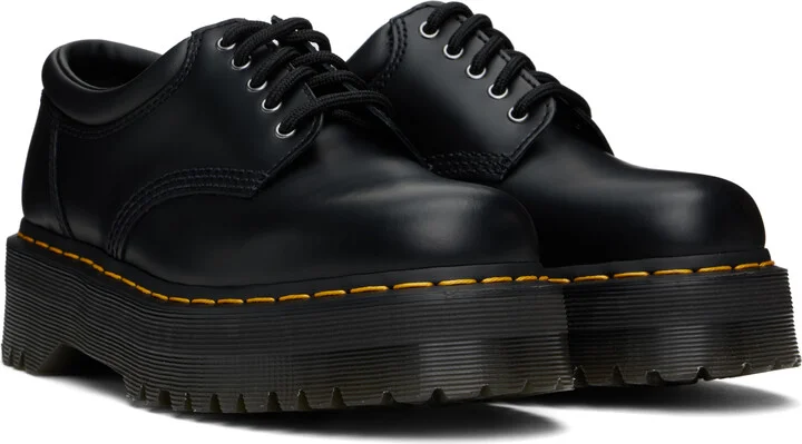 Dr. Martens Black 8053 Leather Platform Casual Derbys - Image 4