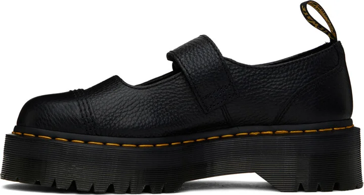 Dr. Martens Black Addina Flower Buckle Leather Platform Oxfords - Image 3