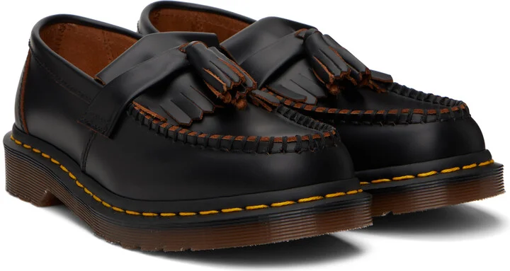 Dr. Martens Black Adrian Made in England Quilon Leather Tassel Loafers - Image 4