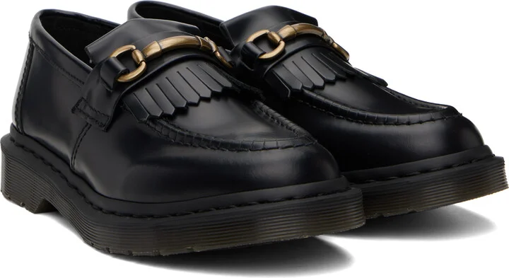 Dr. Martens Black Adrian Snaffle Smooth Leather Kiltie Loafers - Image 4