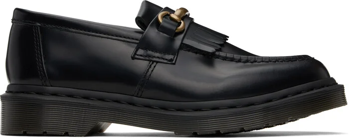 Dr. Martens Black Adrian Snaffle Smooth Leather Kiltie Loafers
