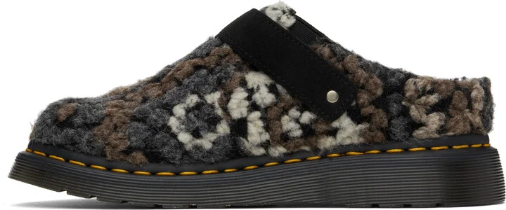 Dr. Martens Black & Brown Isham Crochet Wool Mules - Image 3
