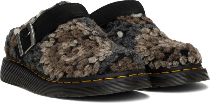 Dr. Martens Black & Brown Isham Crochet Wool Mules - Image 4