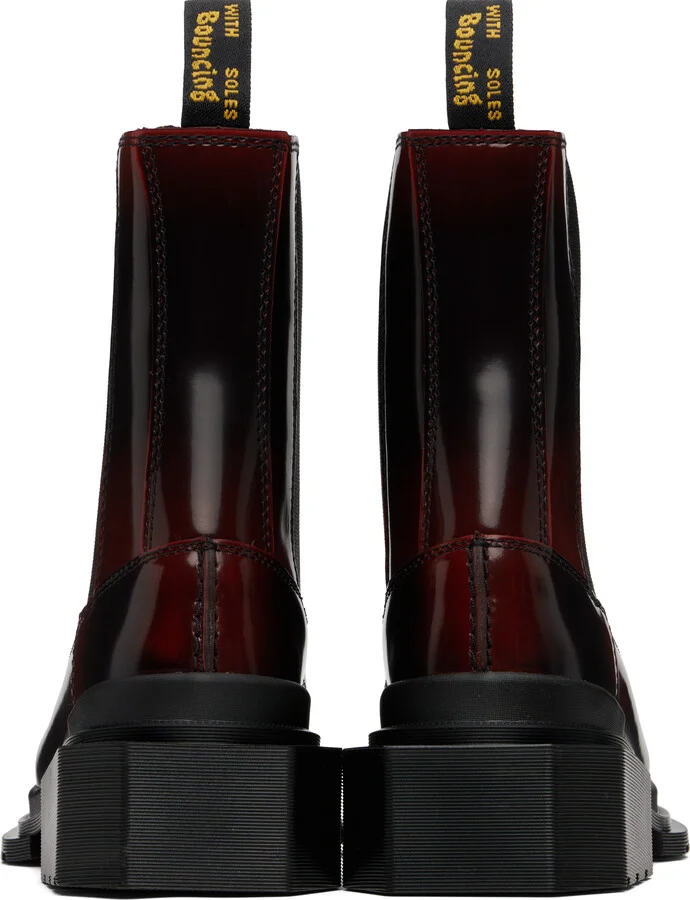 Dr. Martens Black & Burgundy Maybole Square Toe Chelsea Boots - Image 2