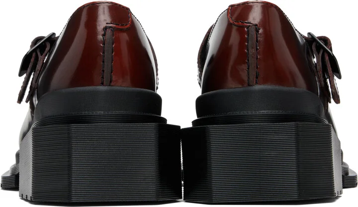 Dr. Martens Black & Burgundy Maybole Square Toe Mary Jane Heels - Image 2
