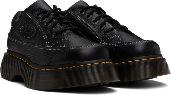 Dr. Martens Black Buzz 5-Eye Milled Nappa Leather Derbys - Image 4