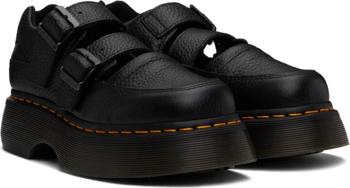 Dr. Martens Black Buzz Milled Nappa Leather Mary Jane Loafers - Image 4