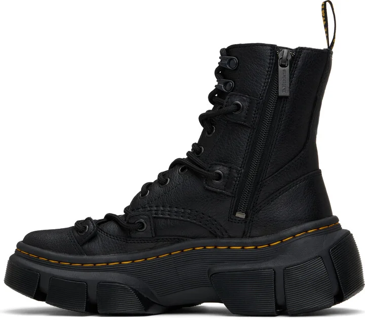 Dr. Martens Black DMXL 8-Eye Leather Boots - Image 3