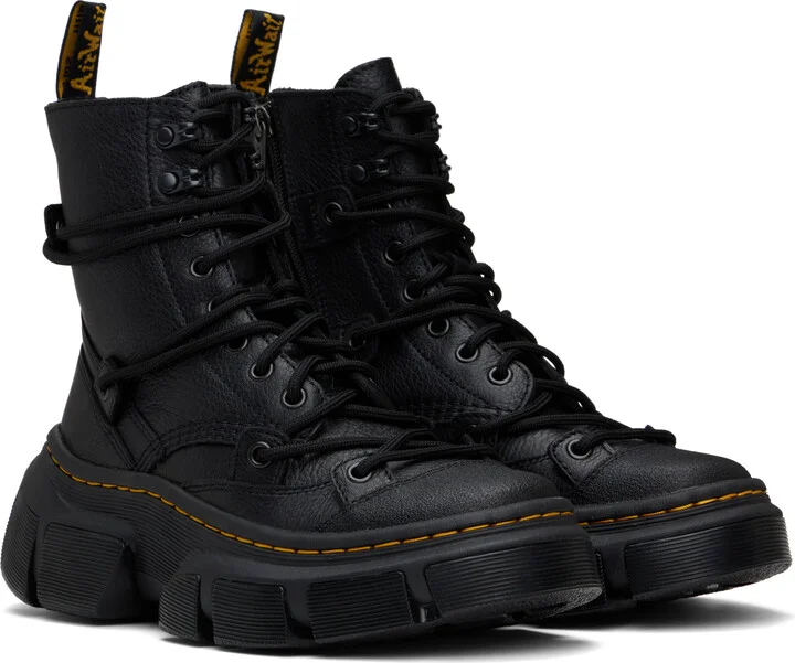 Dr. Martens Black DMXL 8-Eye Leather Boots - Image 4