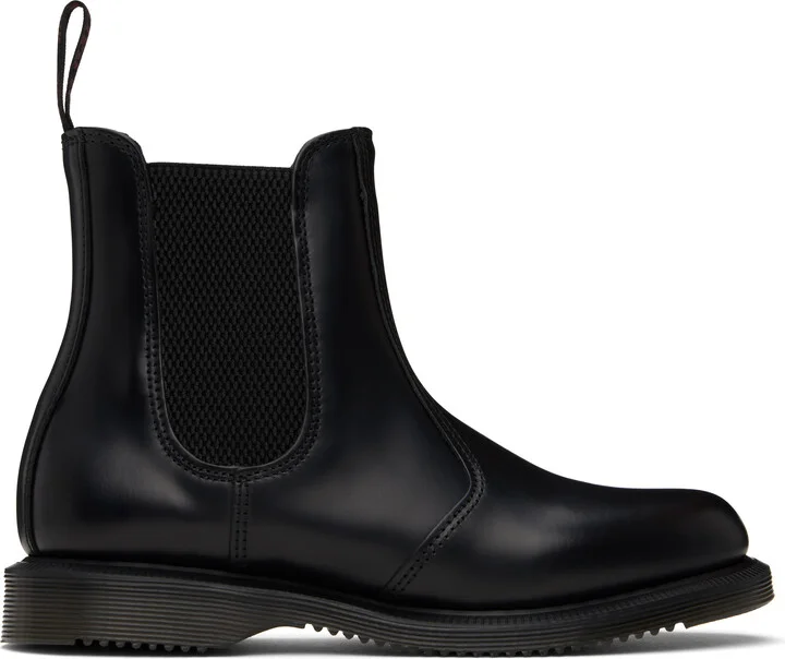 Dr. Martens Black Flora Smooth Chelsea Boots