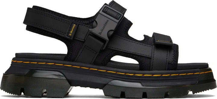 Dr. Martens Black Forster Poly Webbing Sandals