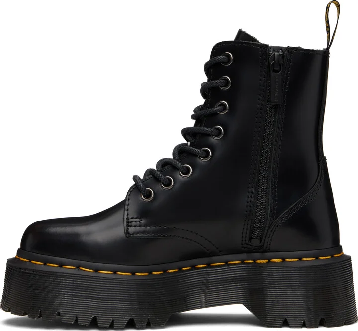 Dr. Martens Black Jadon Boot Smooth Leather Platform Boots - Image 3