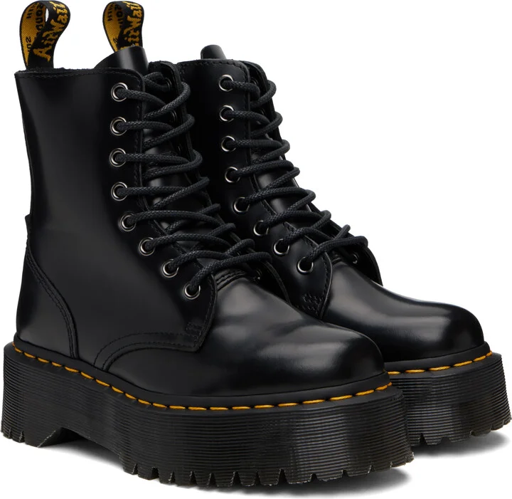 Dr. Martens Black Jadon Boot Smooth Leather Platform Boots - Image 4