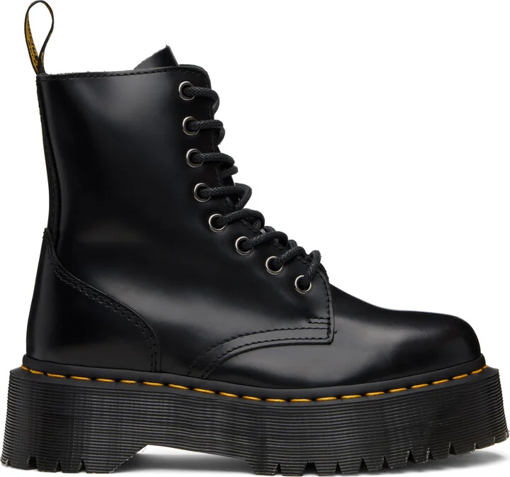 Dr. Martens Black Jadon Boot Smooth Leather Platform Boots