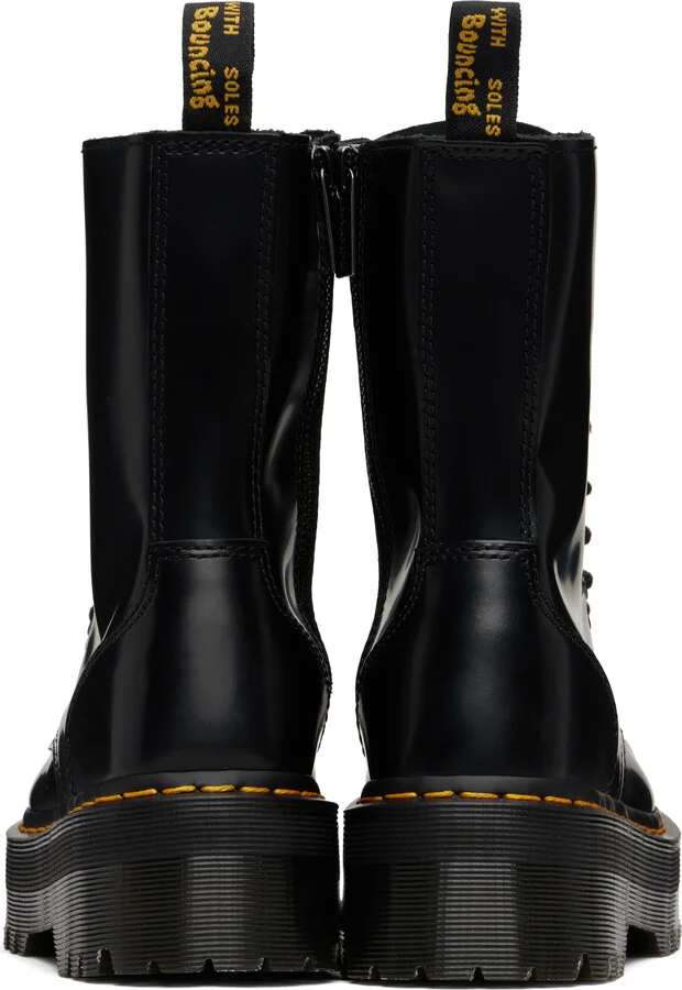 Dr. Martens Black Jadon Hi Smooth Leather Platform Boots - Image 2