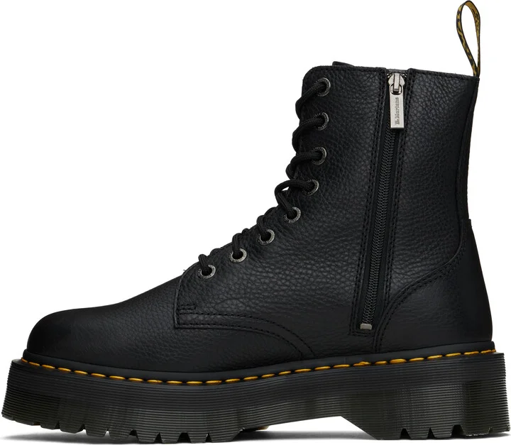 Dr. Martens Black Jadon Pisa Leather Boots - Image 3