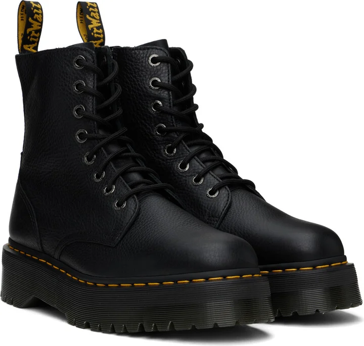 Dr. Martens Black Jadon Pisa Leather Boots - Image 4