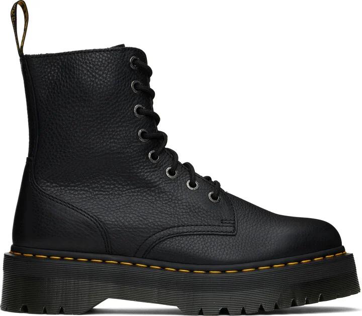 Dr. Martens Black Jadon Pisa Leather Boots