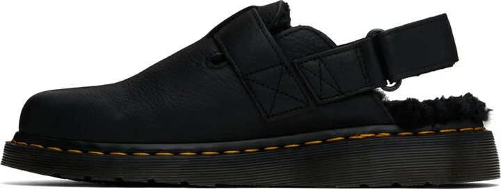 Dr. Martens Black Jorge II Faux-Fur Lined Mules - Image 3