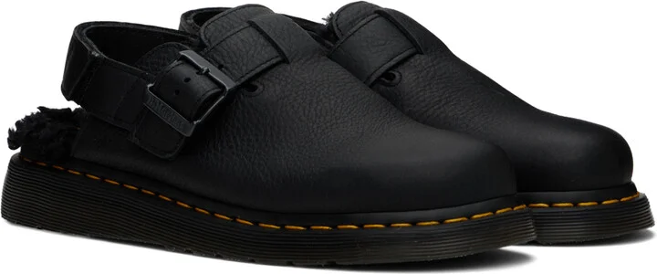 Dr. Martens Black Jorge II Faux-Fur Lined Mules - Image 4