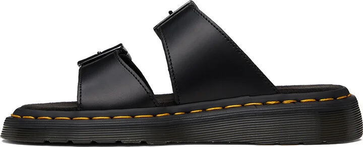 Dr. Martens Black Josef Leather Buckle Slide Sandals - Image 3