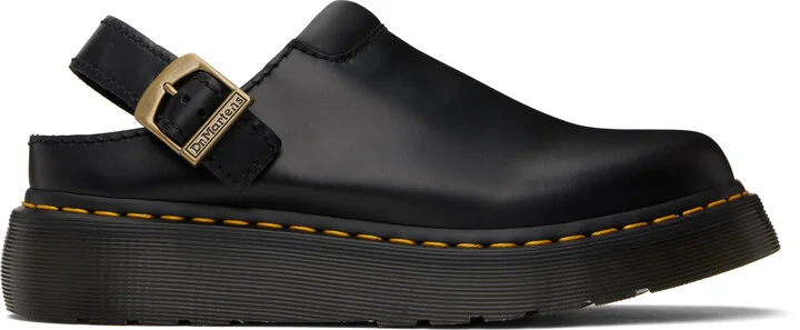 Dr. Martens Black Laketen Atlas Leather Slingback Platform Slip-on Loafers
