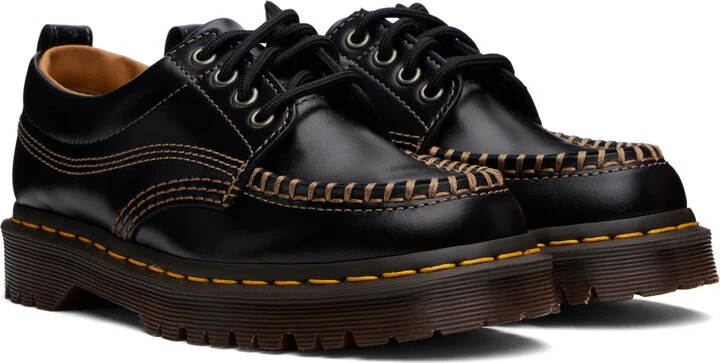 Dr. Martens Black Lowell Leather Moc Toe Derbys - Image 4