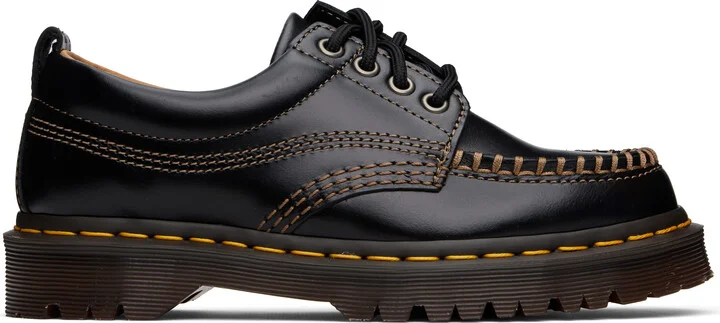 Dr. Martens Black Lowell Leather Moc Toe Derbys