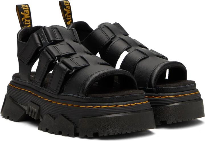 Dr. Martens Black Mattison 3 Strap Sandals - Image 4