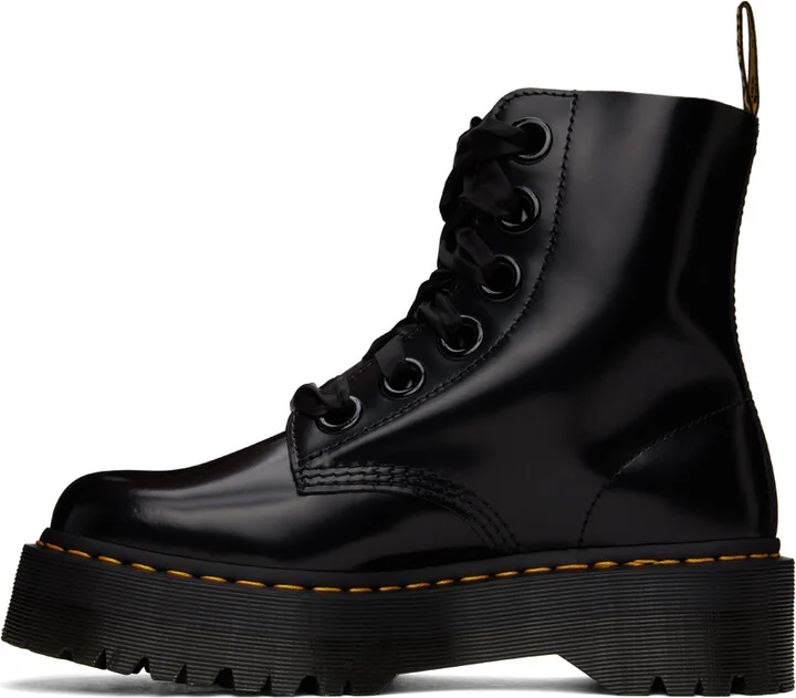 Dr. Martens Black Molly Leather Platform Boots - Image 3