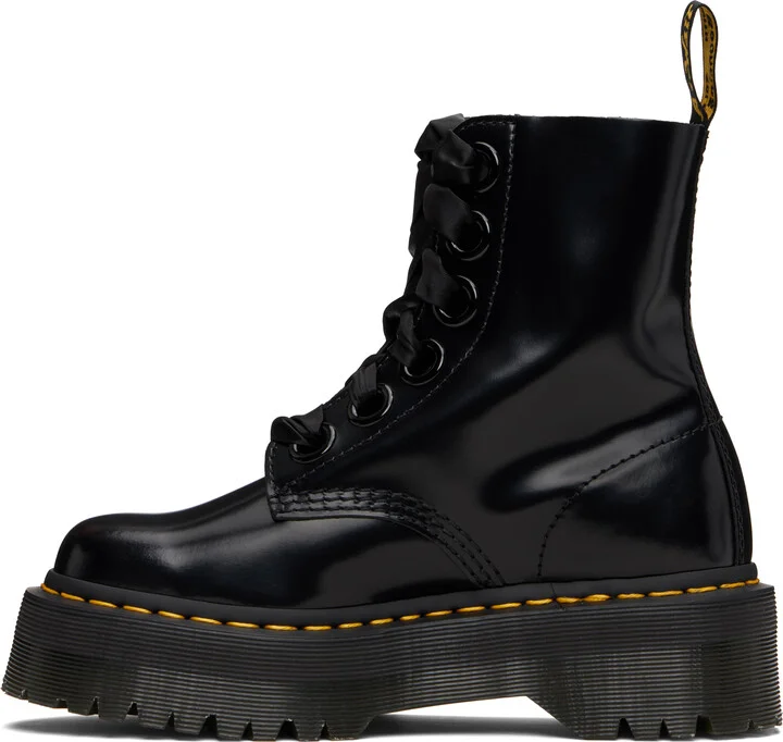 Dr. Martens Black Molly Leather Platform Boots - Image 3