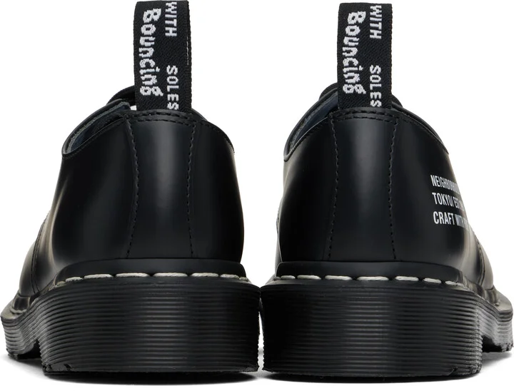 Dr. Martens Black NEIGHBORHOOD Edition Smiths NBHD Smooth Leather Derbys - Image 2