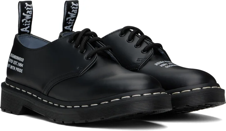 Dr. Martens Black NEIGHBORHOOD Edition Smiths NBHD Smooth Leather Derbys - Image 4