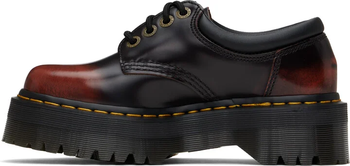Dr. Martens Black & Red 8053 Leather Platform Derbys - Image 3