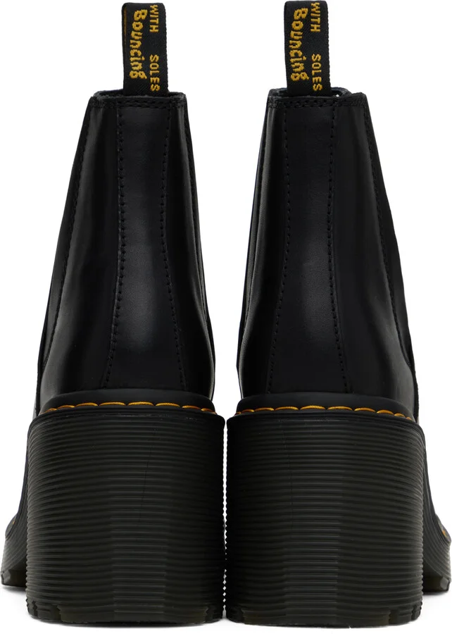 Dr. Martens Black Spence Leather Flared Heel Chelsea Boots - Image 2