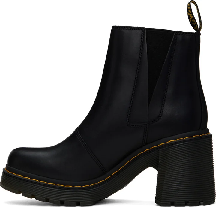 Dr. Martens Black Spence Leather Flared Heel Chelsea Boots - Image 3
