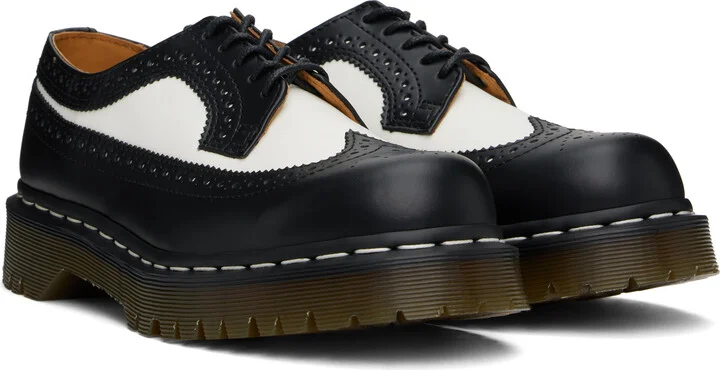 Dr. Martens Black & White 3989 Bex Smooth Leather Derbys - Image 4