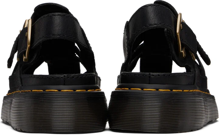 Dr. Martens Black Wrenlie Grizzly Leather Fisherman Sandals - Image 2