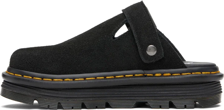 Dr. Martens Black Zebzag Suede Casual Slingback Platform Mules - Image 3