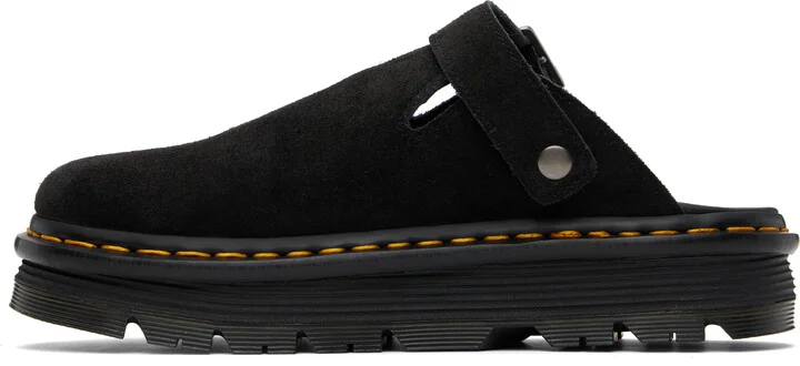 Dr. Martens Black Zebzag Suede Casual Slingback Platform Slip-on Loafers - Image 3