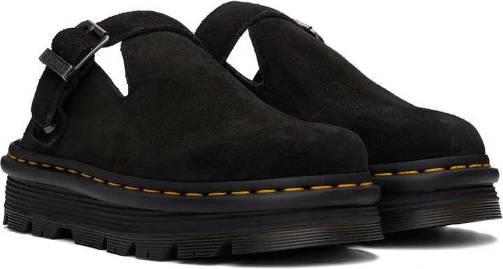 Dr. Martens Black Zebzag Suede Slingback Platform Mules - Image 4